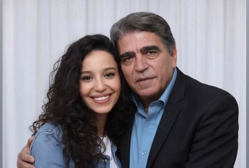 مريم الجندي ووالدها محمود الجندي